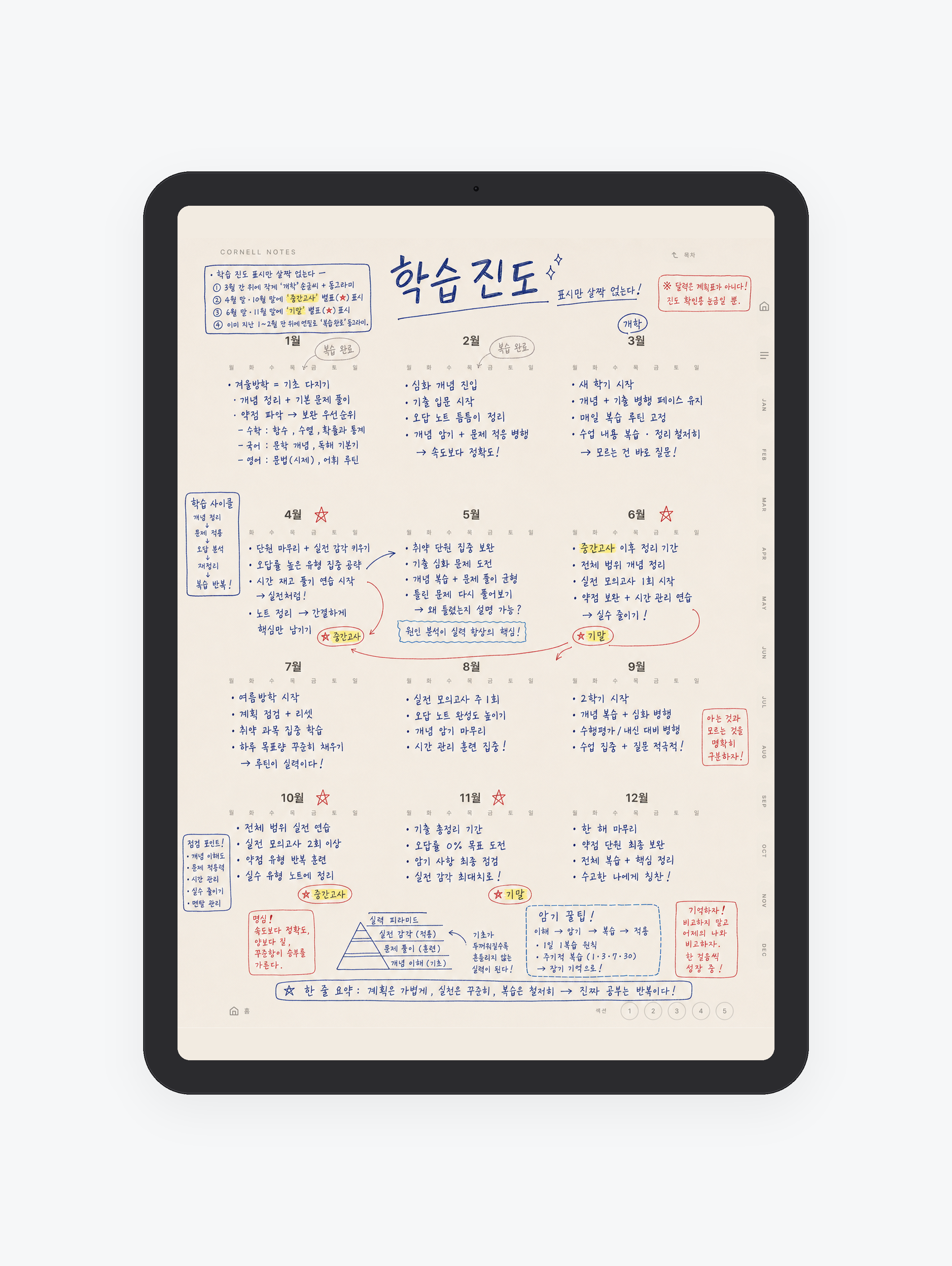 코넬식 필기 공책 미리보기